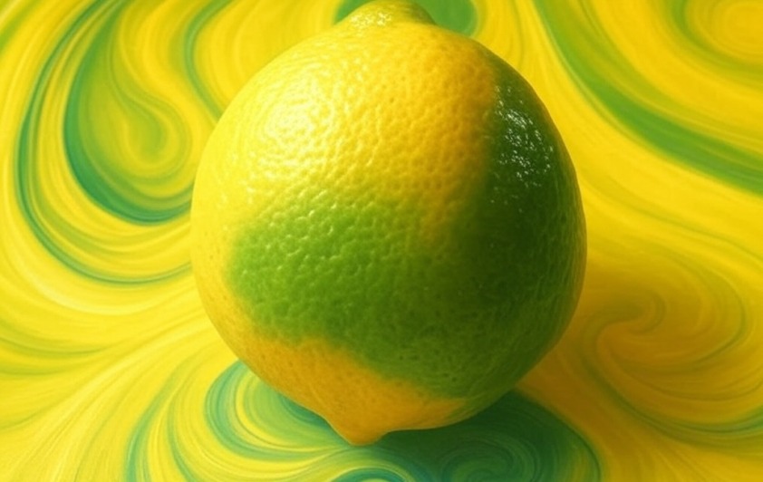 a lemon with swirls