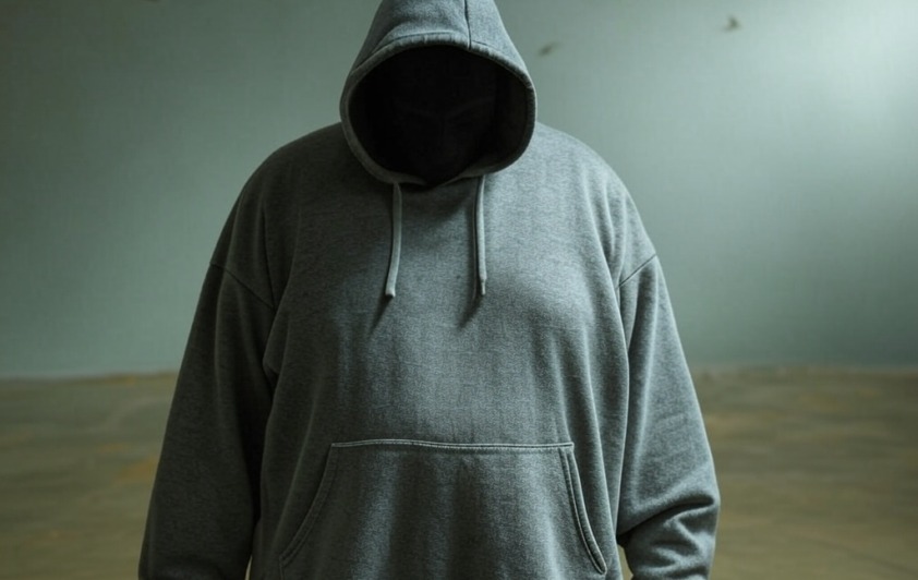 empty hooded sweatshirt