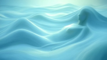 a person melded into the sea