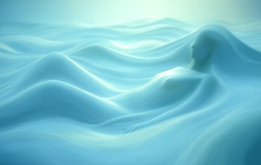 a person melded into the sea