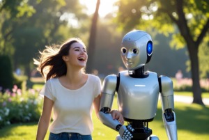 a woman with an AI friend